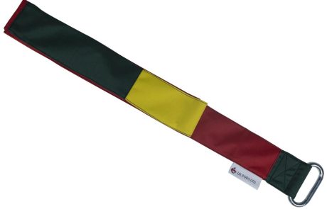 Clean white background product photography of fabric strap measurement tool in Teesside studio