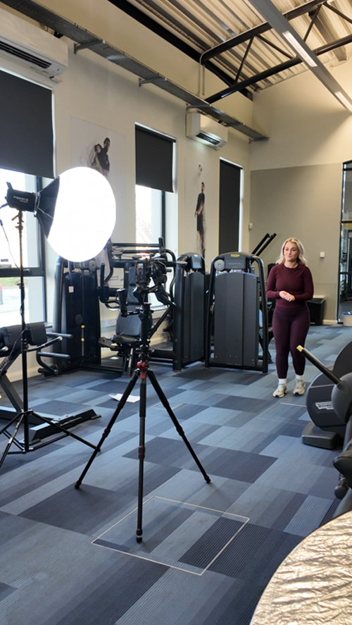 Jamie carrying out a commercial media day session at Durham University Gym - Tees vision Media production BTS