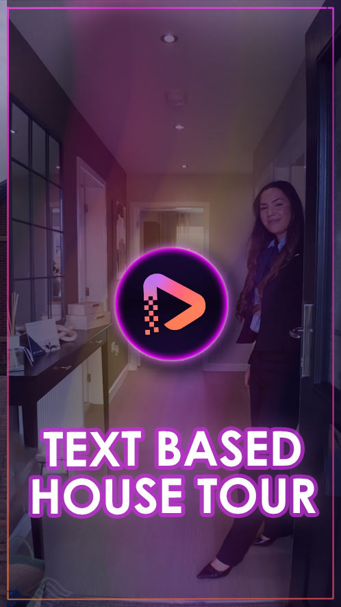 Property Real Estate Videos – Branded Text Based House Tour Social Media Content Darlington – Tees Vision Media Vertical real estate walkthrough video thumbnail featuring text overlay graphics and home property specs