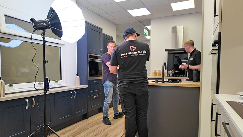 Professional video production interview lighting setup Teesside — Tees Vision Media