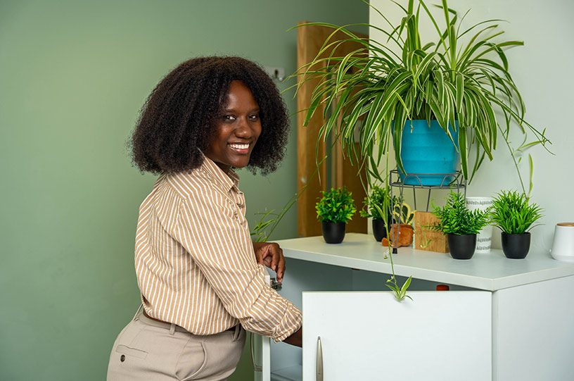 Corporate staff photography of an employee at a filing cabinet, Darlington